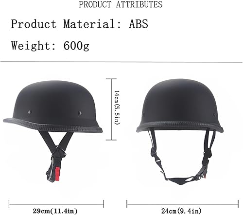 Miniatura 4 de QICHAO Casco de motocicleta de estilo adulto unisex negro medio, con certificación DOT, para chopper, ciclomotor, patinete, motocicleta eléctrica