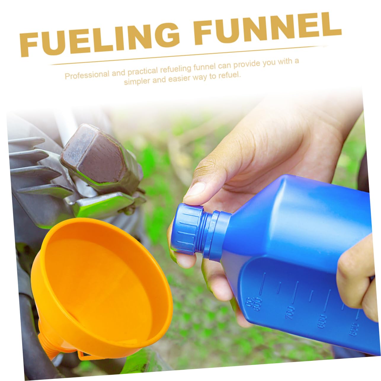 iplusmile 4 Piezas Embudo De Relleno Embudo De Llenado De Aceite De Vehículo Con Tubo Motor De Gasolina Largo y Flexible Del Tanque De Gasolina Abdominales Orange