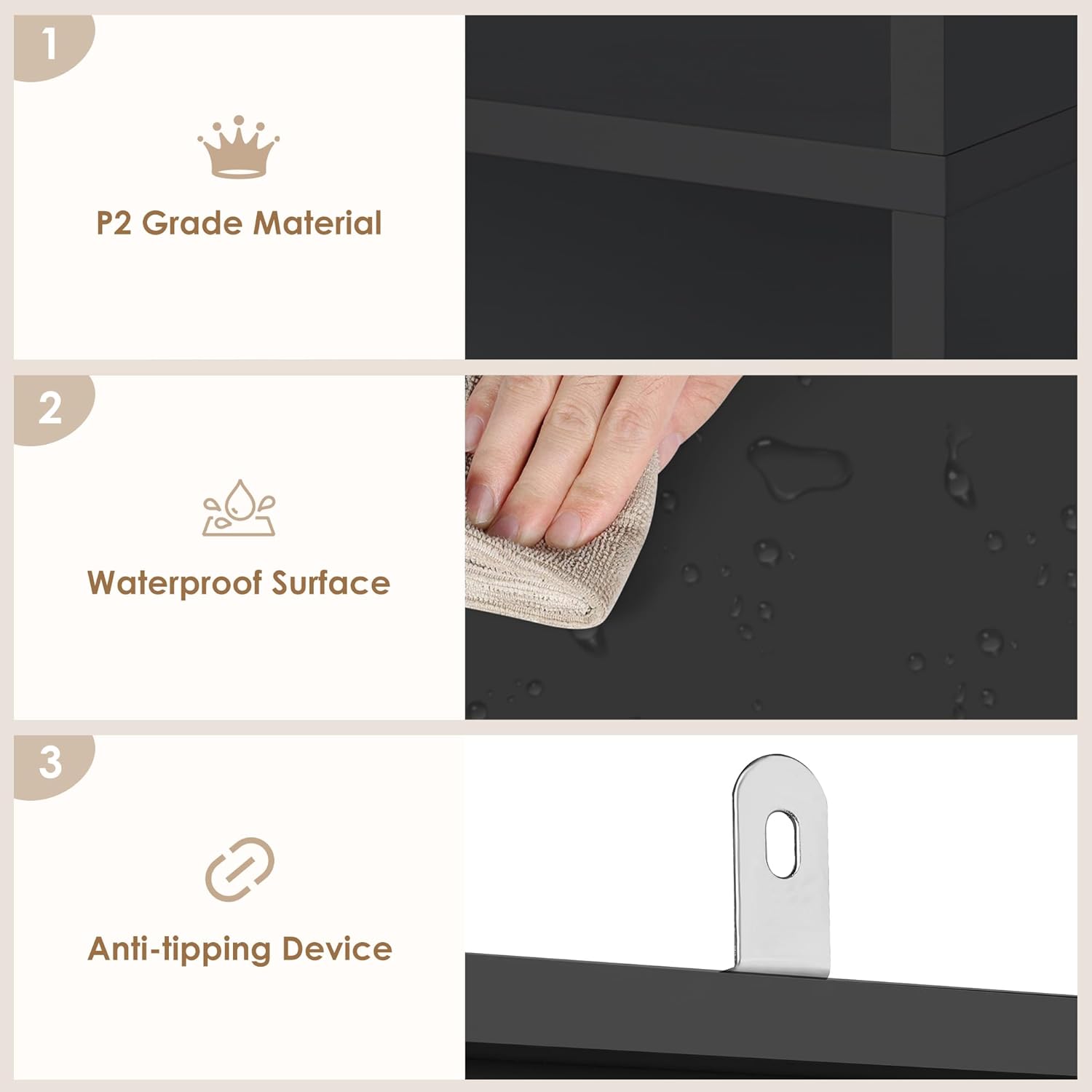 FOTOSOK 6-Tier Open Bookcase and Bookshelf, Freestanding Display Storage Shelves Tall Bookcase for Bedroom, Living Room and Office, Black