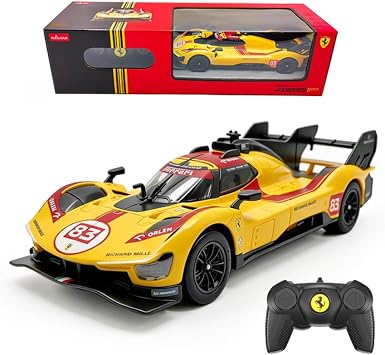 RASTAR 10370 1/24 RC Car Ferrari 499P-N83 with Openable Doors & DIY Decals | Officially Licensed, Ideal Gift, 2-Speed Switch, Independent Suspension, Racing Car Model for Play & Display