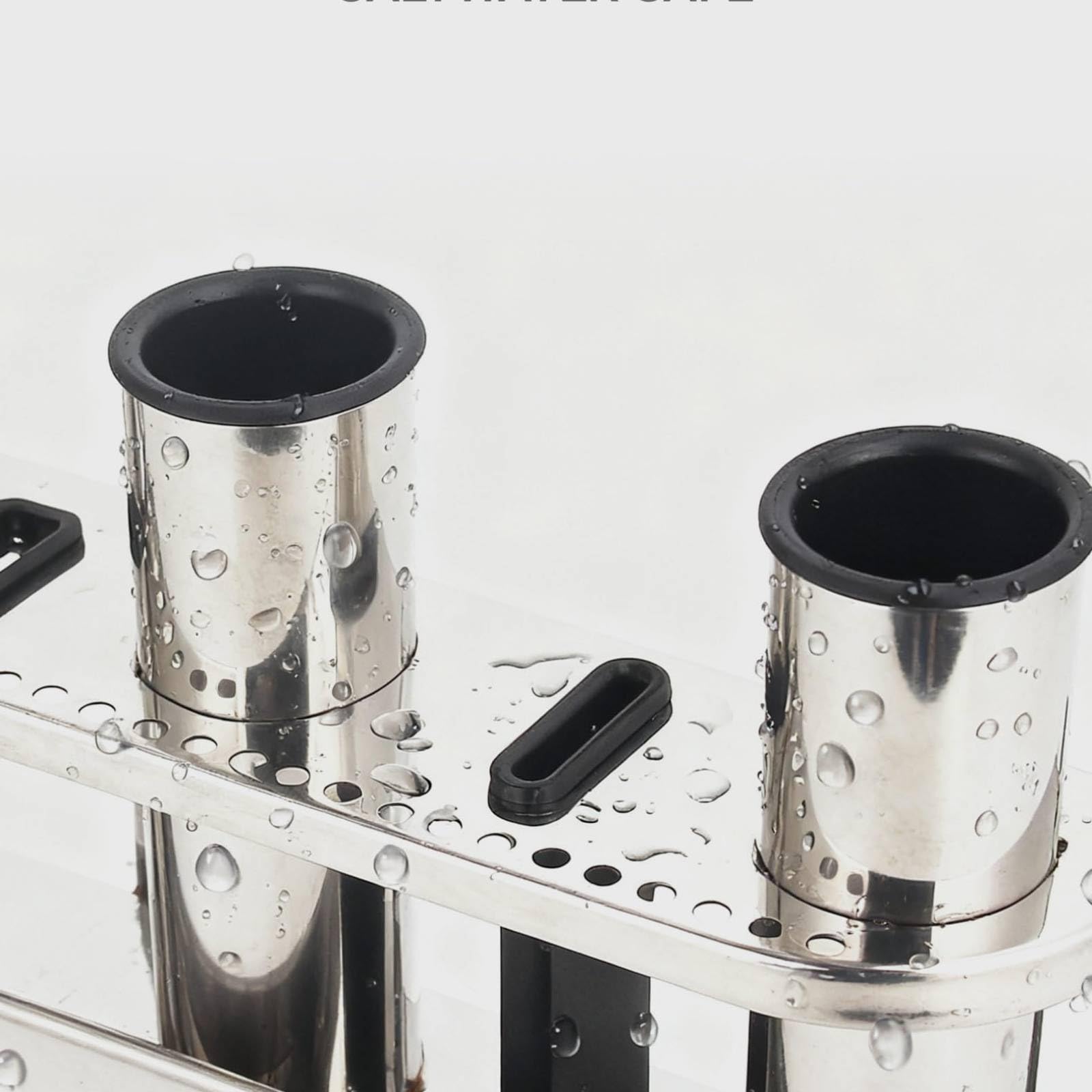 Qianly Portacanne da Barca Portacanne Supporto Porta Canne Staffa Porta Struttura Robusta a Specchio Mantiene 3 Canne Separate Apertura 42 Mm Acciaio Inox
