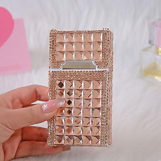 Estuche Cajetilla Porta Cigarrillos con Encendedor para Mujer, con 20 Cigarrillos, Color Rosa