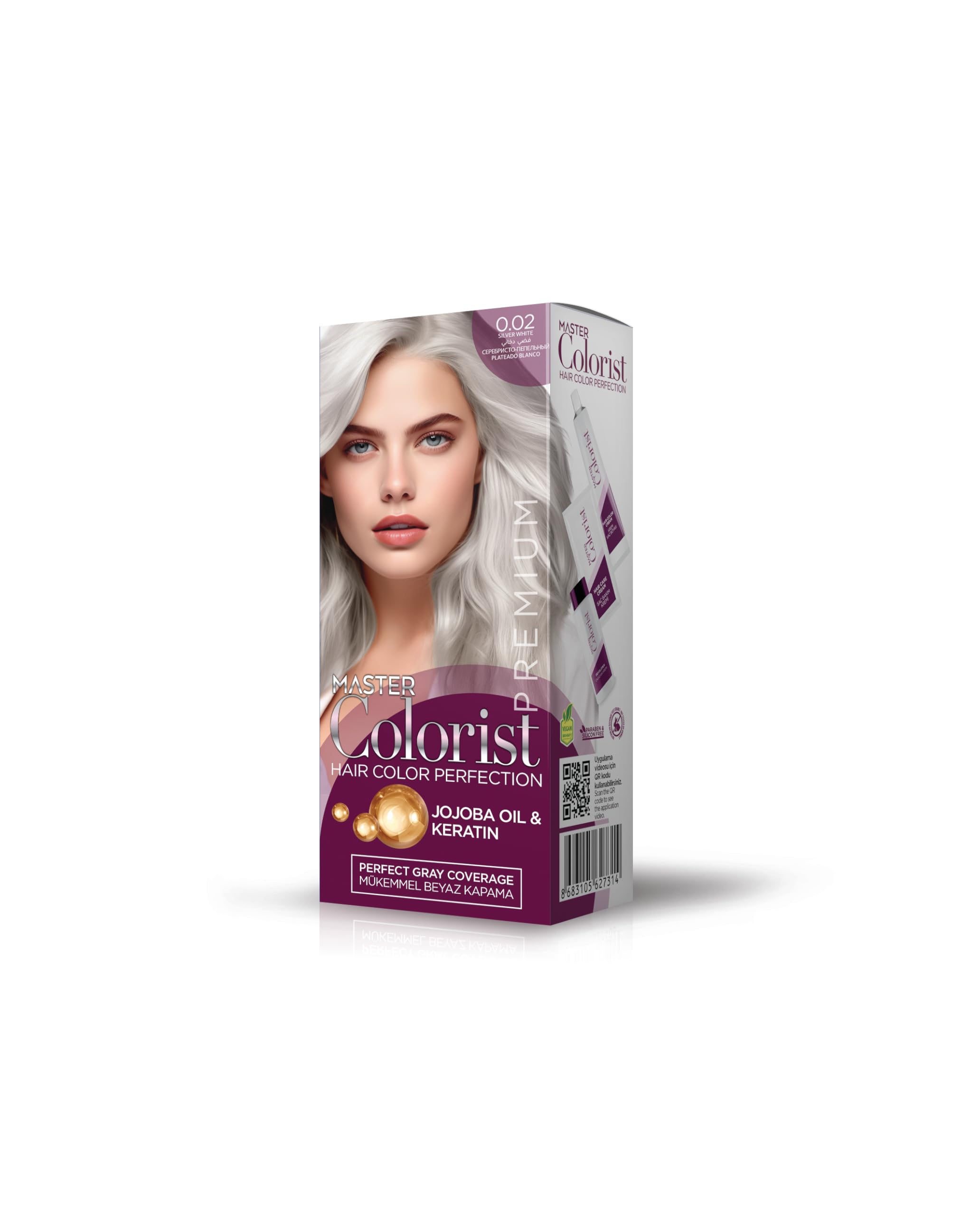 Premıum Yarı Kit Set Saç Boyası 0.02 Silver White