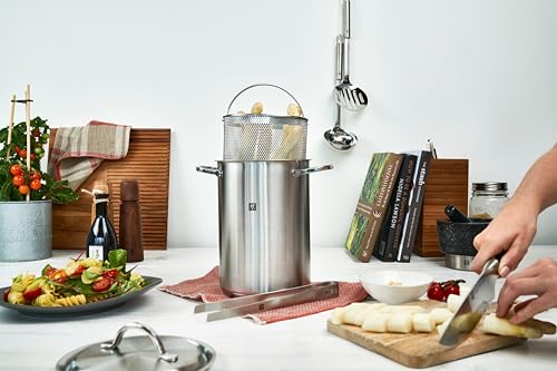 ZWILLING 40990-005 16 cm Pasta/Asparagus Pot – Large Cooking Pot with Hooked Basket, 4.5L Stockpot, Induction Hob Suitable, Spaghetti Pan with Strainer, 18/10 Stainless Steel Cookware, Pressure Pot - Image 5
