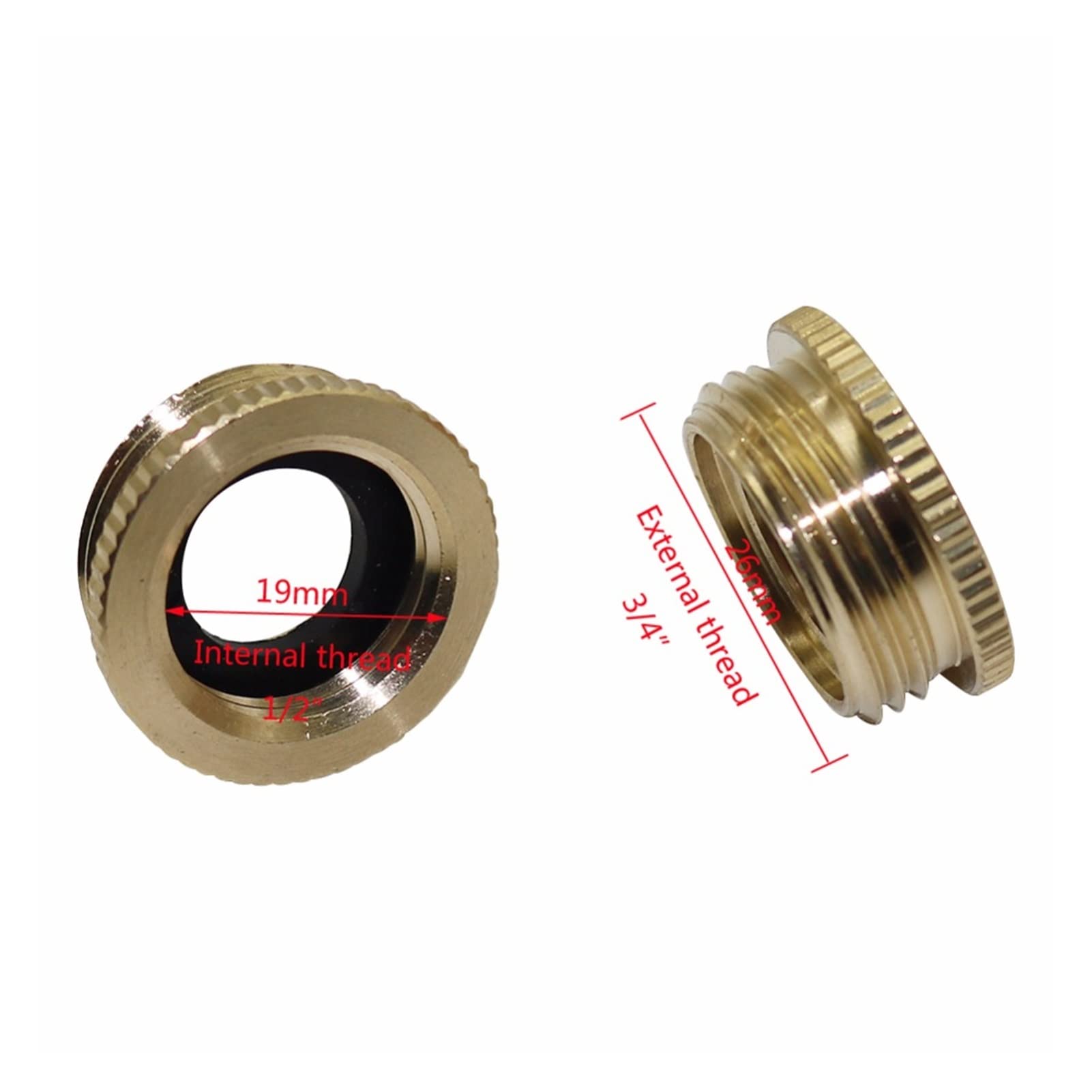 yaoqijie Adaptador de cobre de riego 1/2 "a 3/4" Conector de agua de hilo masculino de hilo de hilo de jardín Conector rápido adaptador de grifo universal 20 PCS lasting