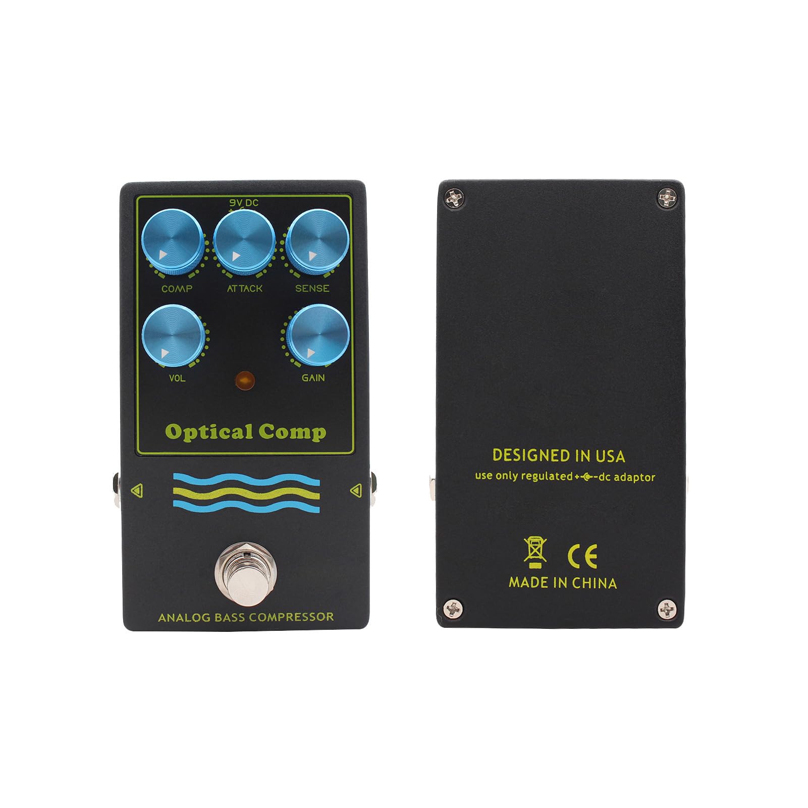 Pedał Kompresora Basowego, Analogowy Obwód Optyczny True Bypass 5 pokręteł Dynamic Control Kompaktowy pedał Efektów z czułością Progu Odwrotnego do Gitary Elektrycznej i Basu