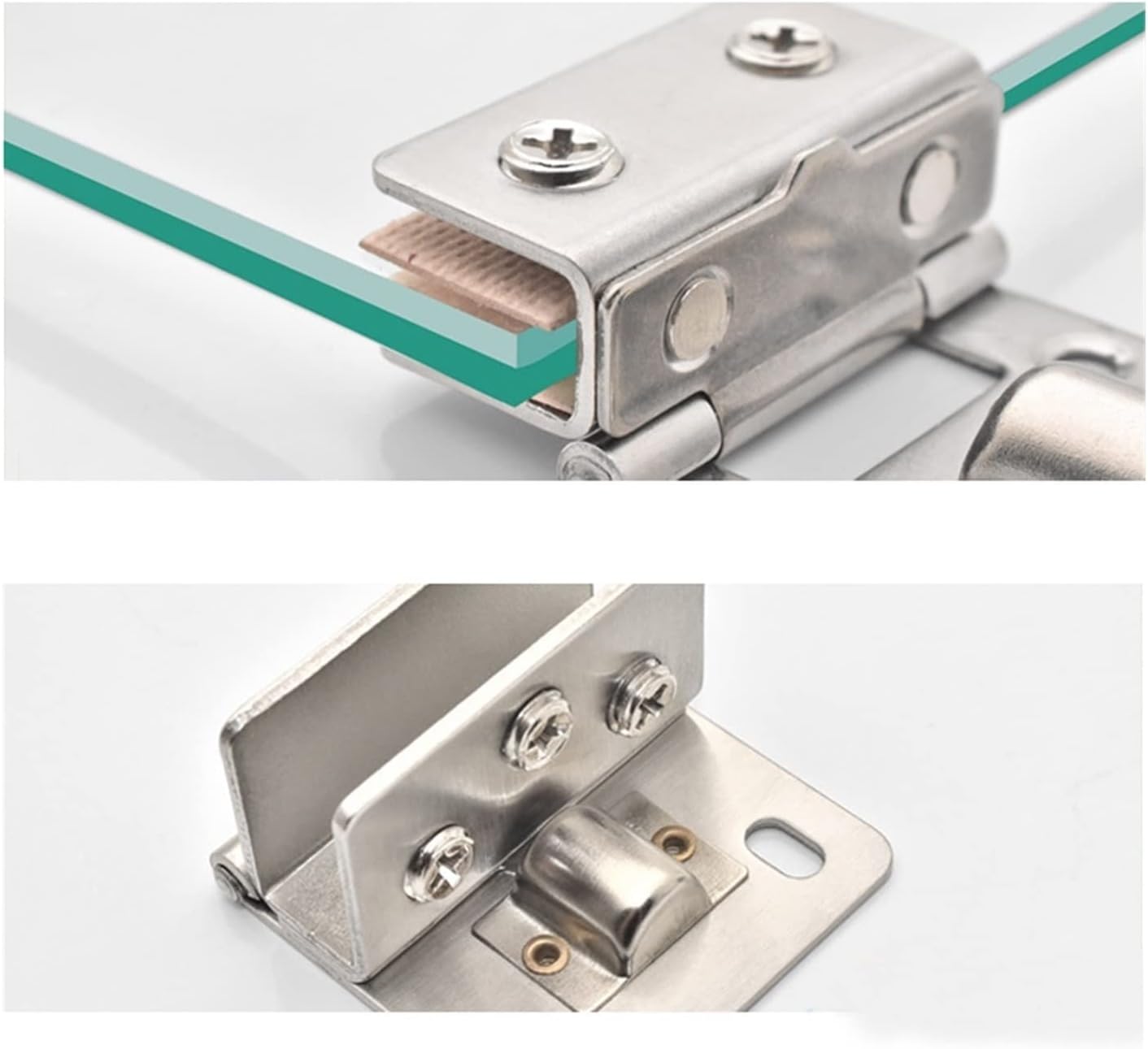 DIY Glass Door Hinge,Stainless Steel Shower Hinge Glass Door Clamp Clip with Screws,Durable,Anti-Rust and Wear-Resistant Hinges(for 5 8MM)
