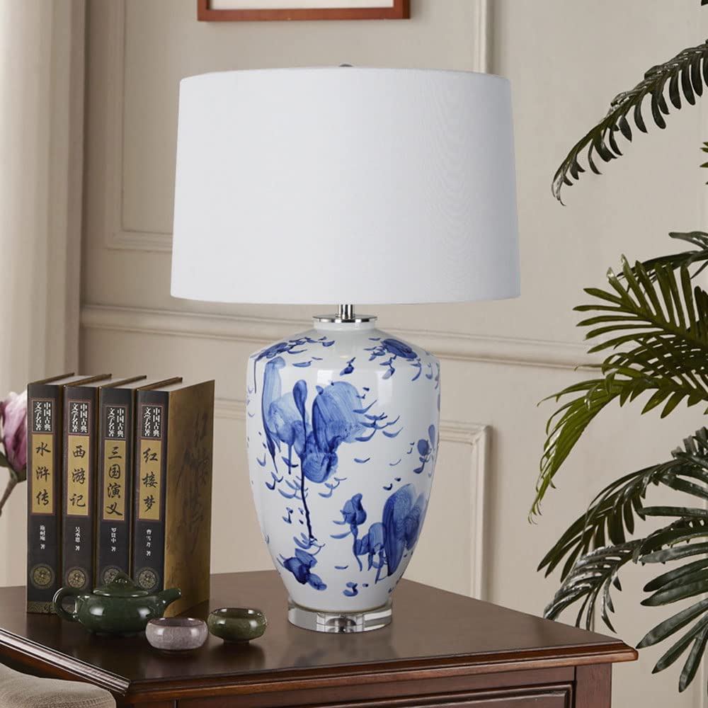 Lampka Nocna Ręcznie Malowana Lampa Stołowa Tradycyjna Sypialnia Nocna Szafka Nocna Lampa Biurkowa Do Dekoracji Stołu Komody Lampa Stołowa Lampy Stołowe (Color : Remote control switch)