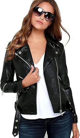 Womens Real Leather Asymmetric Biker Jacket-Real Lambskin Leather Jackets for Women