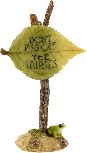 Top Collection Figura miniatura de jardín de hadas y terrario con texto en inglés «Don't Piss Off The Fairies»