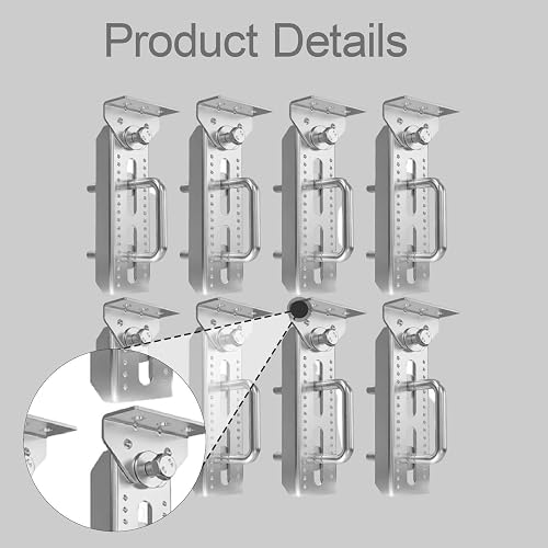 Sharplace Staffe per Supporti per rimorchio per Barche da 8", Kit staffe girevoli per Supporti Superiori, Accessori e Forniture, per rimorchio per, 8 Pezzi Argento - 2