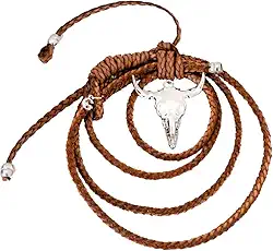 Laço De Couro Cabeça De Boi Enfeite Para Retrovisor Carro (Marrom)