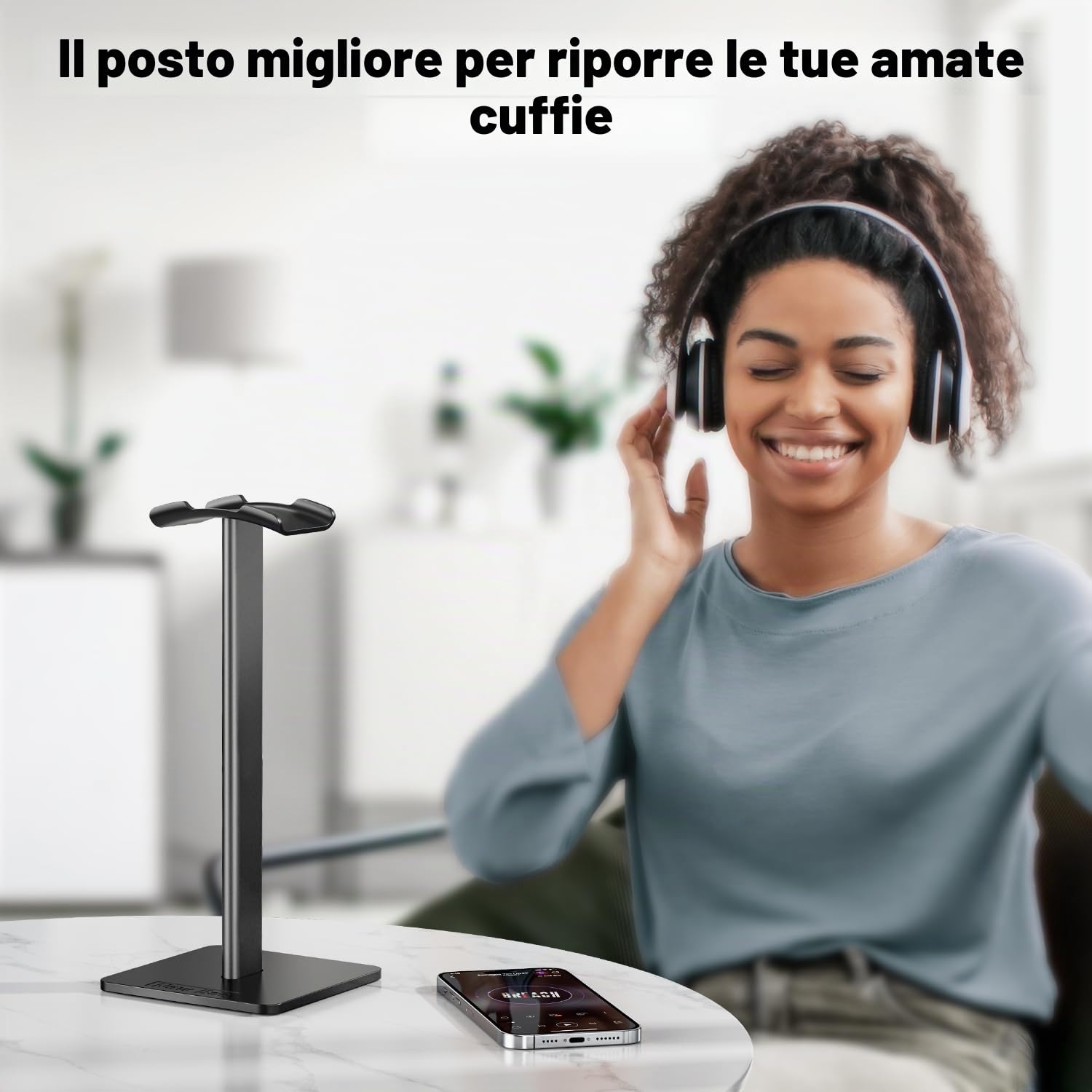Supporto per Cuffie New Bee Universale per Sennheiser Sony Audio-Technica Bose AKG Alluminio Nero
