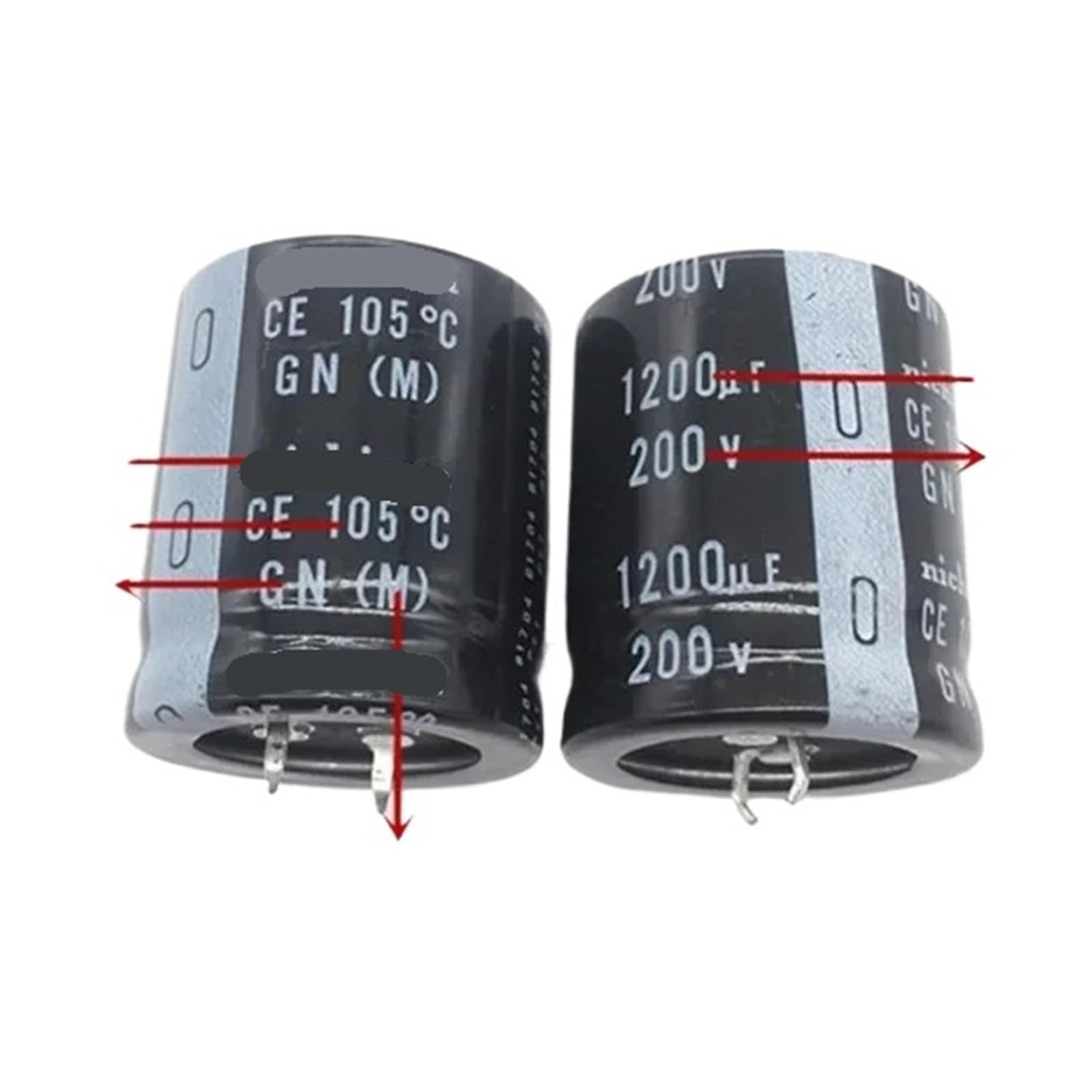 Condensateurs GN GY 1200uf 200v 30x35mm par 10 pièces pour circuits