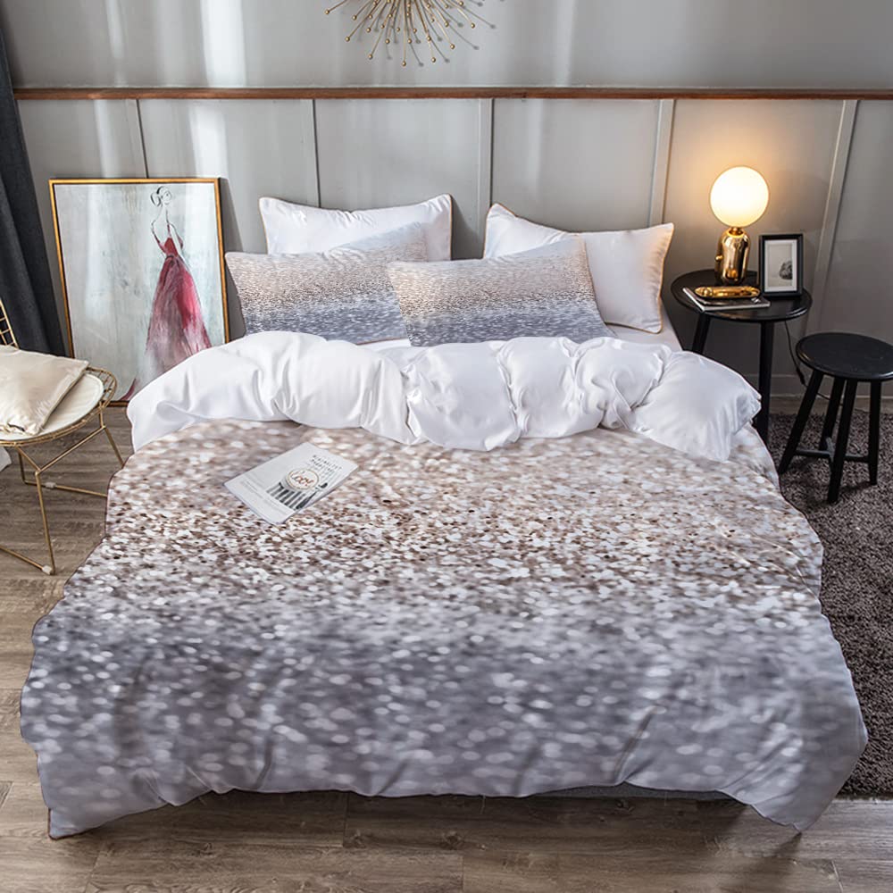 Set Copripiumino In Poliestere Shimmer Design – Argento – Solo Runner Da Letto (50x200 Cm)