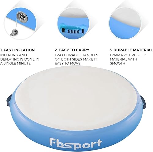 Miniatura 2 de Air Roller Air Spot Gymnastics Air Barrel, Air Mat, Round Inflatable Springsboard Tumble Backbend Trainer with Electric Pump for Yoga Cheerleading