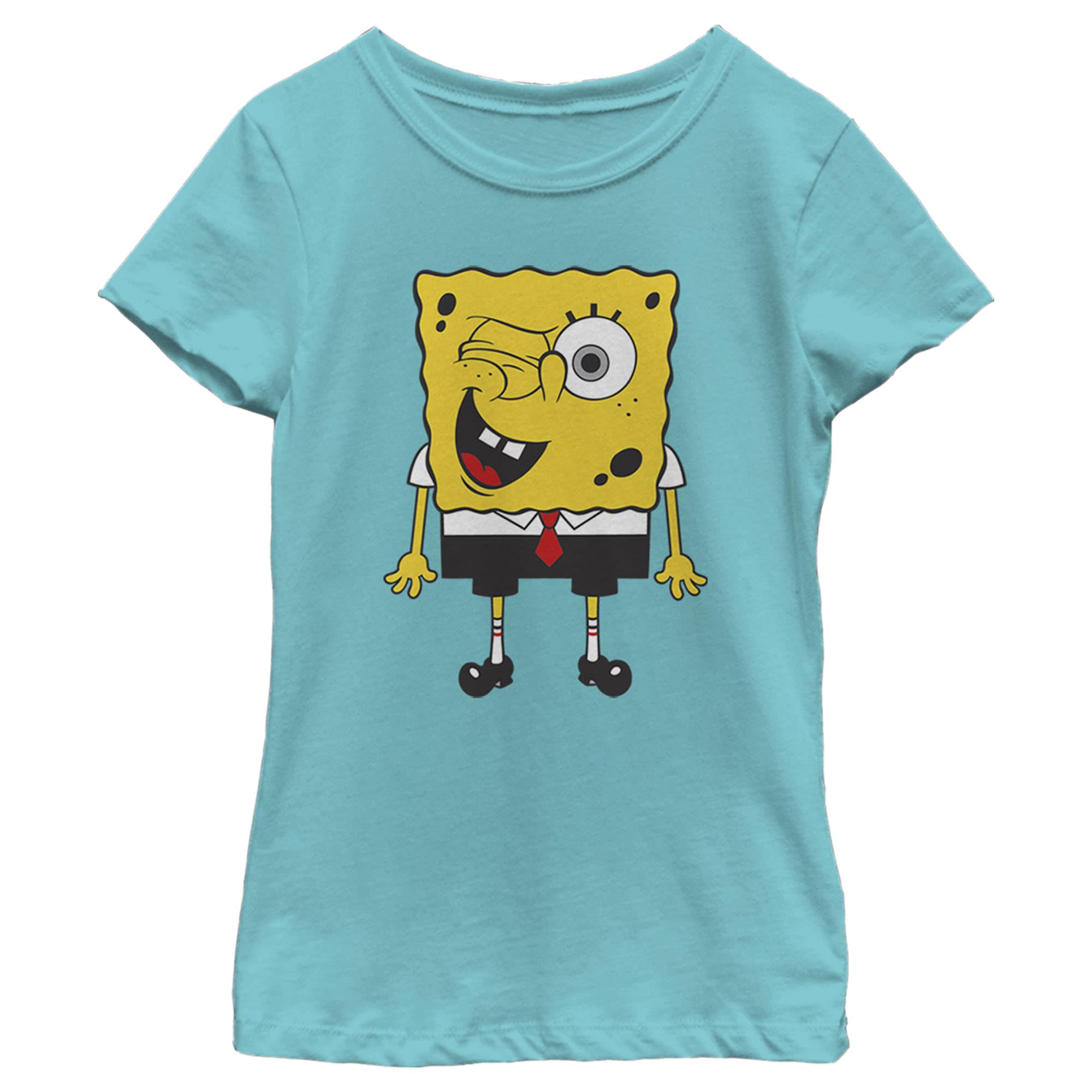 Nickelodeon Spongebob Squarepants Wink Bob Girls Short Sleeve tee Shirt Camiseta para Niñas