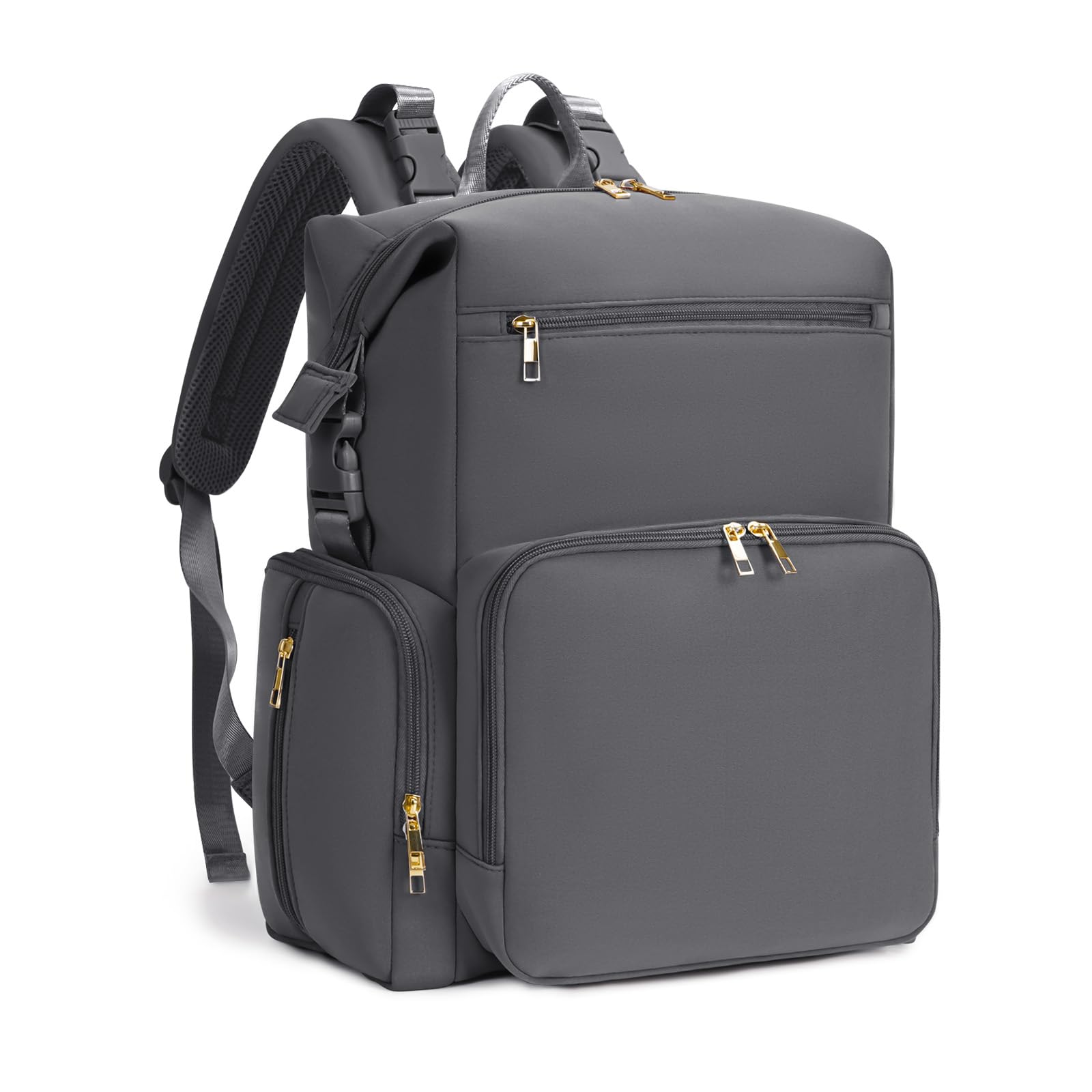 CEI-CEI Neopren Wickelrucksack Große Wickeltasche für Neugeborene, wasserdichter Reise-Rucksack für Mama und Papa mit isolierten Fächern und Wickelunterlage