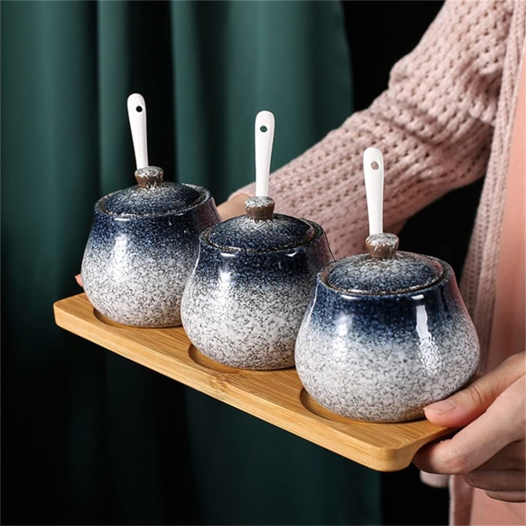 Seasoning jar Ceramic Spice Jar Household Seasoning Box Sugar Bowl Spice Jar Kitchen Tool Storage (C
