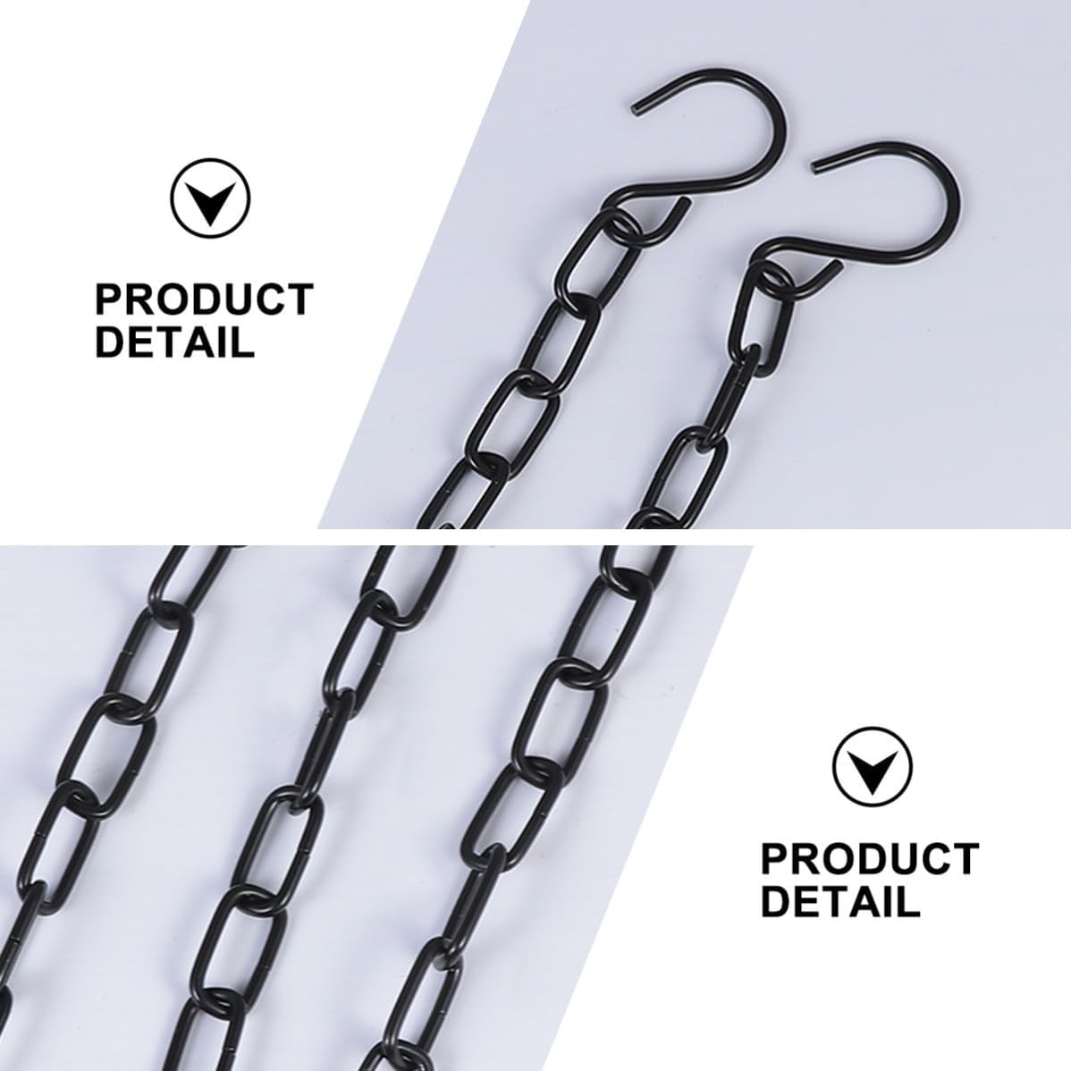2 Pieces Hanging Basket Chain with Double Hook Black Iron for Lantern image 5