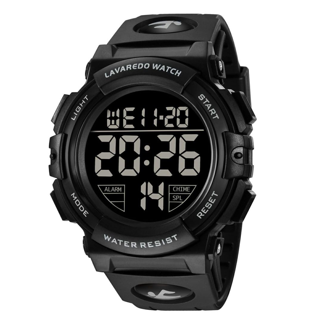 Reloj Digital para Hombre – Relojes Militares Deportivos 5 ATM Impermeable al Aire Libre Cronógrafo Militar Relojes de Pulsera para Hombres con Luz Trasera LED, Alarma, Fecha, a Prueba de Golpes