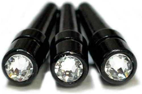 Miniatura 4 de WE Games Juego de 3 clavijas de metal negro con cristales austriacos de Swarovski, color amarillo topacio claro