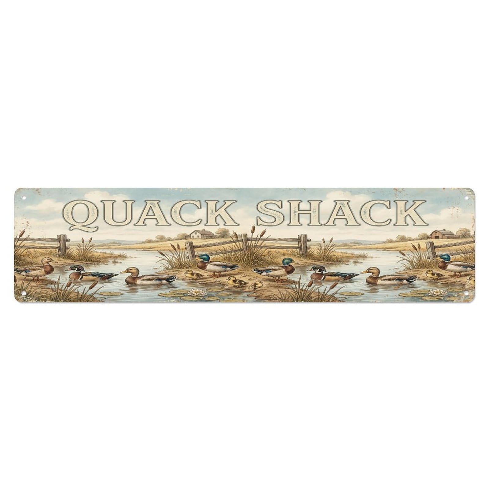 Xanthor Style Metal Tin Sign Vintage Pond Quack Farmhouse Funny Duck Backyard Farm