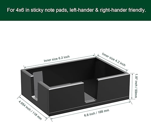 Miniatura 7 de BOSSCASA Soporte adhesivo acrílico para notas, soporte para bloc de notas autoadhesivo, con blocs de notas, dispensador de notas, organizador de