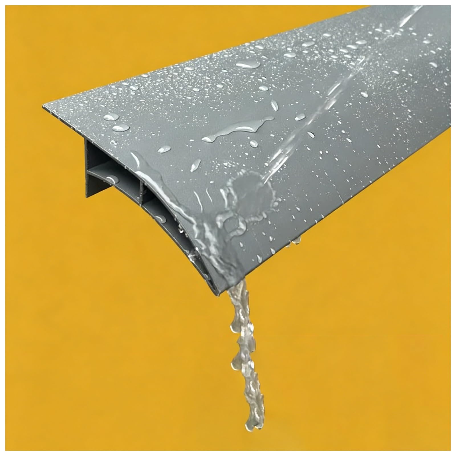 LXLZYXSF Aluminum Drip Line Strip for Exterior Walls/Eaves, Extra Wide 4-5/16" Roof Drip Cap Edge Protector Door Window Deflector, Prevents Rainwater Backflow(Gray,L 230cm/7.5ft)