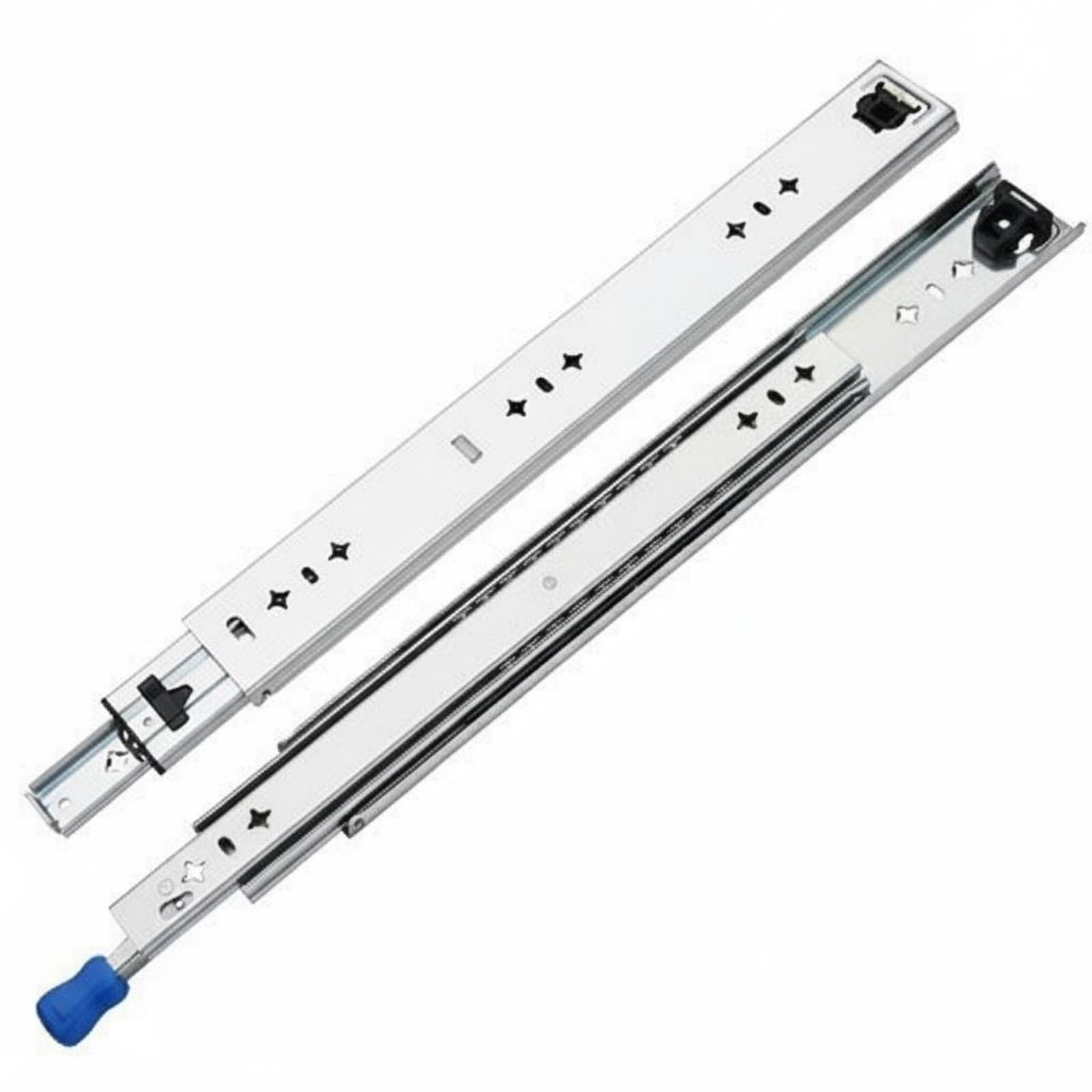 Guía Telescópica para Cajón Riel Metálico con Sección Eficiente y Rodamiento Fuerte Apta para Sistemas Motorizados Armarios Vehículos, 60CM, size to 13