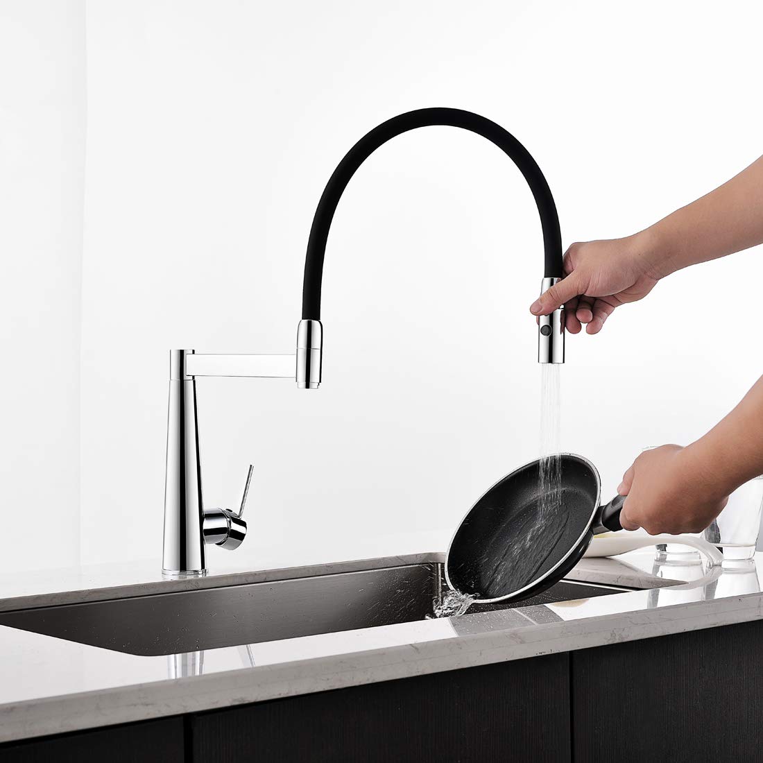 ALTON LEO-13015 Magnetic Docking Kitchen Sink Faucet with Dual Flow Spray and Black Silicone (Chrome) (B0D6NDWXDQ) Amazon Price History, Amazon Price Tracker