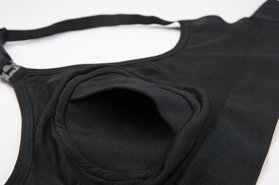 Hands Free Pumping and Nursing Maternity Bra, Comfortable All-Day Pumping Bra, Adjustable Maternity Nursing Bra Black
