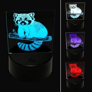 Sniggle Sloth Cute Little Red Panda 3D Illusion LED Night Light Sign Nightstand Desk Lamp