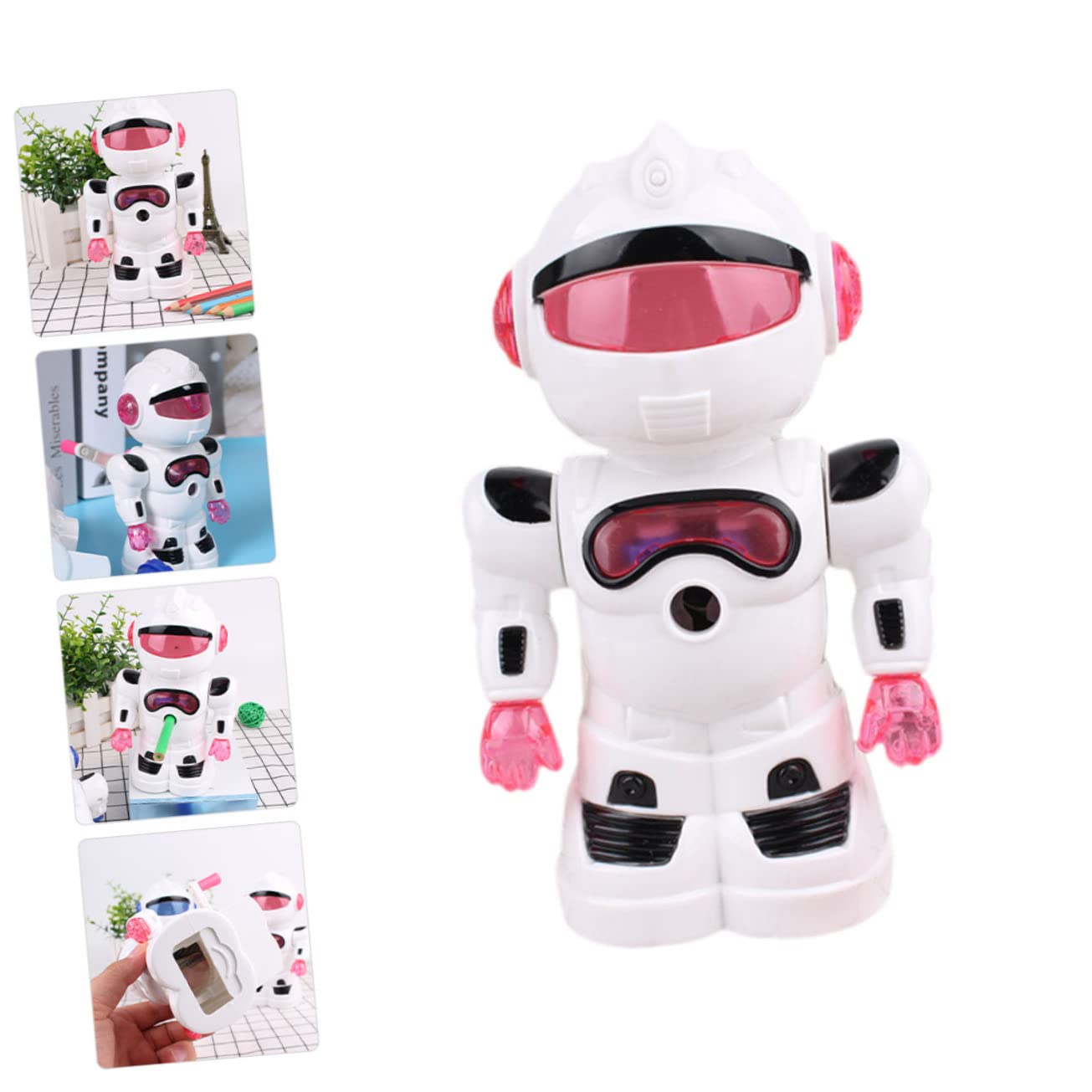 NUOBESTY 4 Stück Roboter-bleistiftspitzer Tragbar Elektrischer Bleistiftspitzer Handspitzer Für Akku Bleistiftspitzer Bleistiftspender Für Das Klassenzimmer Roboter Abs Rot