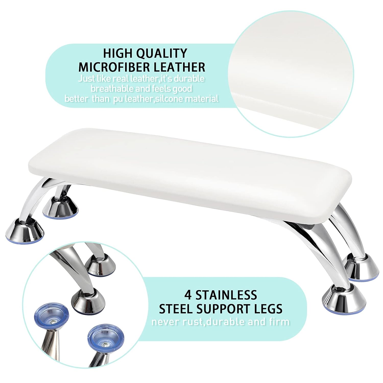 Nail Arm Rest for Acrylic Nail Hand Rest for Toenails Feet Rest Nail Table Manicure Armrest Cushion Nail Feet Rest Pillow Microfiber Leather Nail Stand for Nail Detachable Tech Use