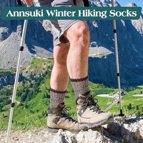5 Pack Merino Wool Socks - Men's Winter Warm Thermal Hiking Socks for Camping and Cozy Wear3