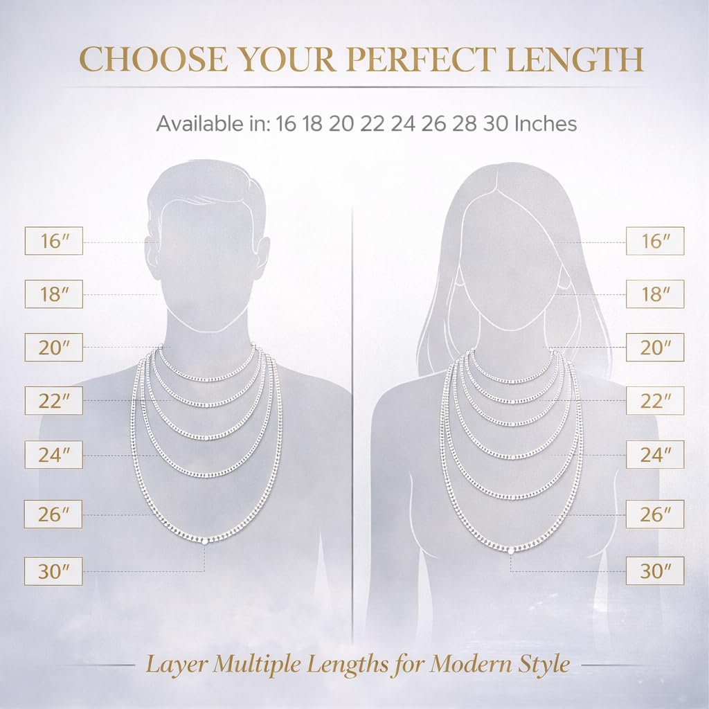 925 Sterling Silver Italian Box Chain Necklace for Women & Men – Solid Silver, Secure Clasp, 1mm & 1.5mm, 16–30 Inch – Durable Layering Chain for Everyday & Special Occasions