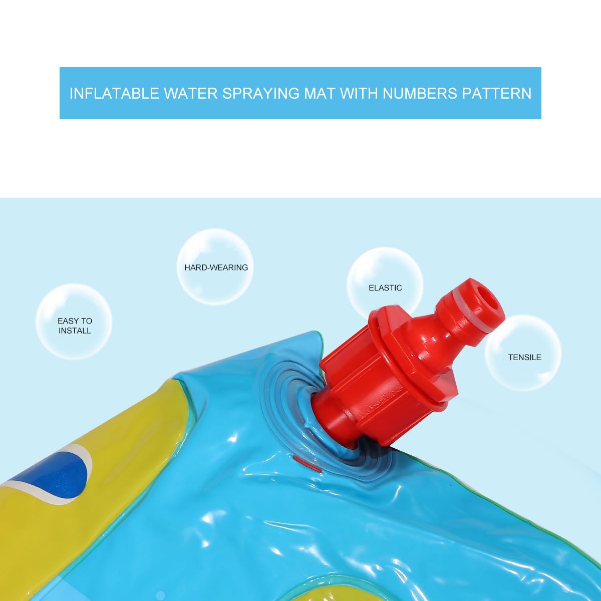 Tapete de Juego Digital de Agua Inflable para Niños Azules