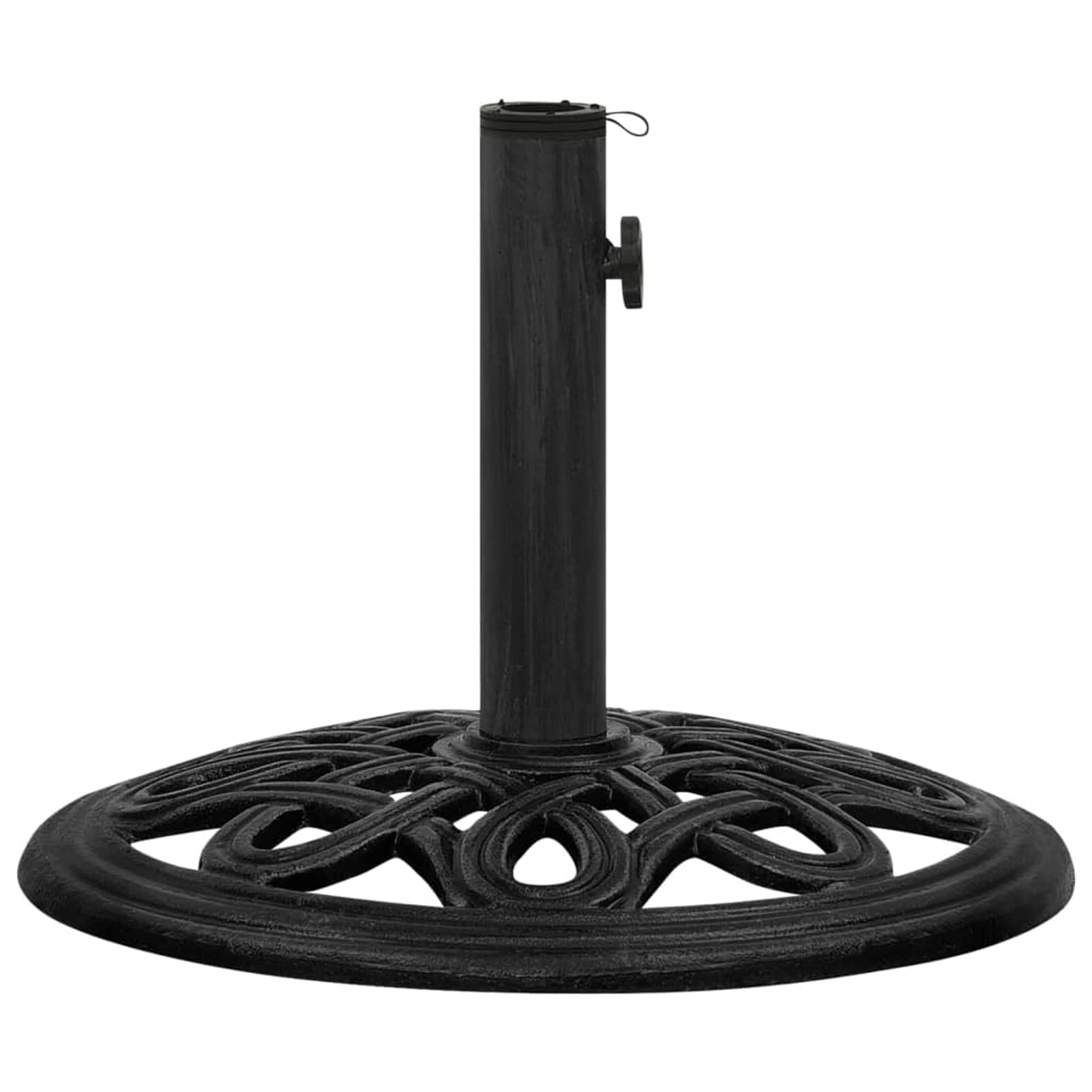 Socle de Parasol Noir 44x44x32 cm Fonte,Pied De Parasol,Pied De Parasol Lourd,Pied De Parasol sur roulettes