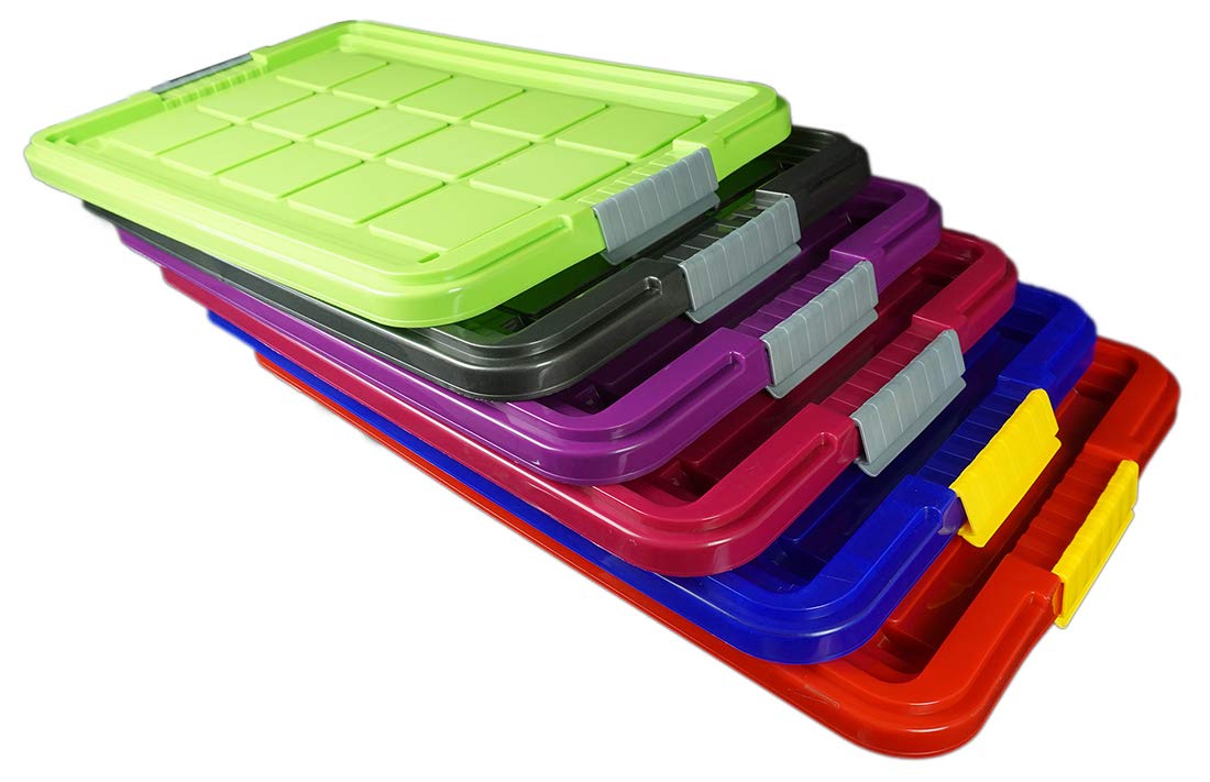 Novaliv Eurobox mit Deckel Rollen 45l 61x40x27 transparent Grau Anthrazit Aufbewahrungsbox Groß light Stapelbox Stapelkiste Kiste Box Storage Boxes Multibox Plastic storage boxes