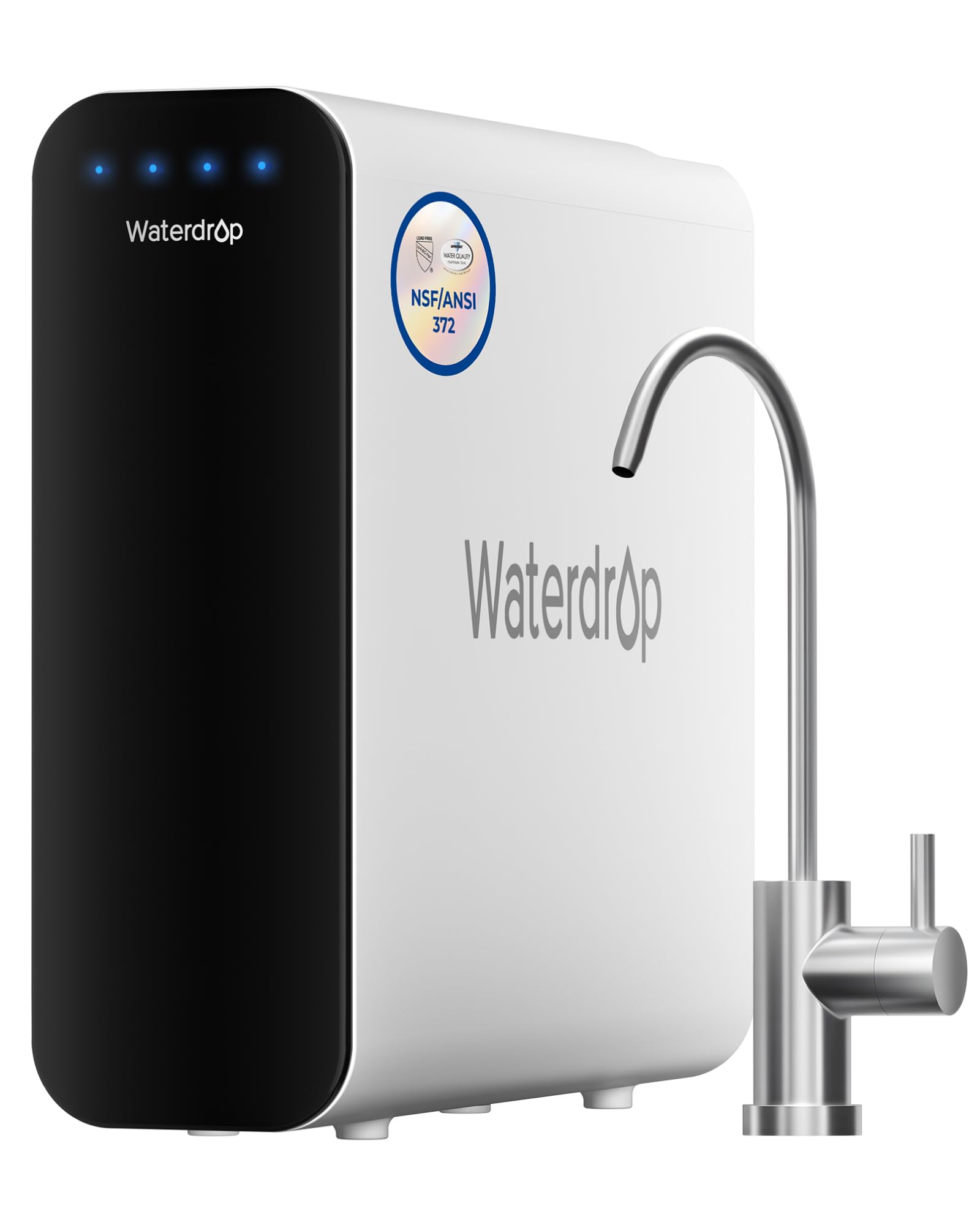 Waterdrop TSU 0.01μm Ultra-Filtration Under Sink Water Filter System, 3-Stage High Capacity, USA Tech, Smart Panel, No Waste Water, 2 Years Lifetime