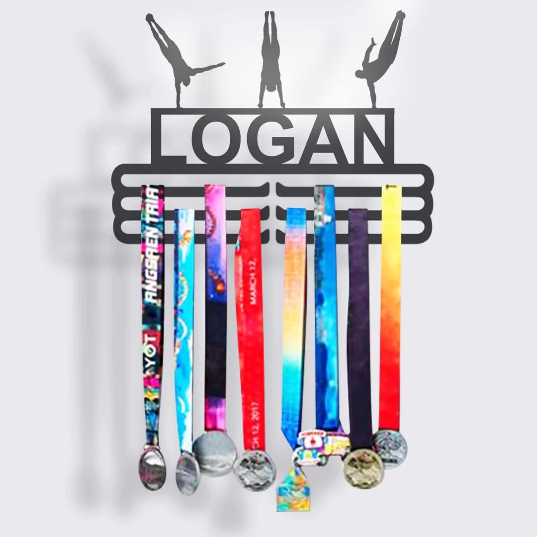 Athlete's Gift Shop Personalized Gymnastics Medal Display Hanger - Durable Wall-Mounted Display for Awards, Trophies, and Medals - Sleek Design, Easy Installation - Made in The USA