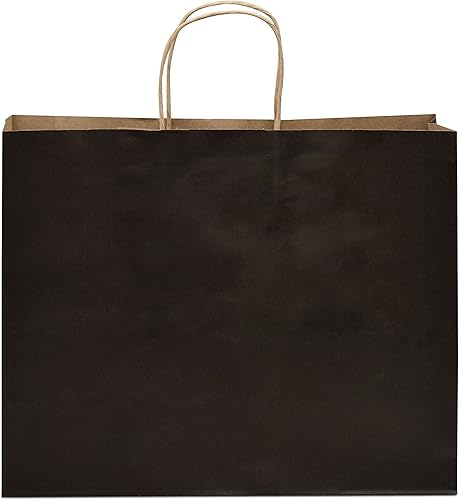 Miniatura 8 de Bolsa de regalo negra  16 x 6 x 12  Paquete de 200 bolsas grandes de papel kraft con asas pequeñas empresas boutique y venta al por menor para