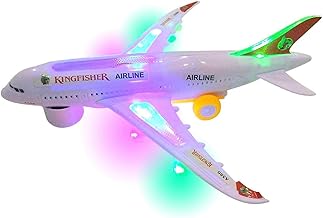 SUPER TOY Battery Operated Aeroplane Toy for Kids with Light and Sound Airplane Bump & Go Toy for Toddler Boys Girls Birthday Gift