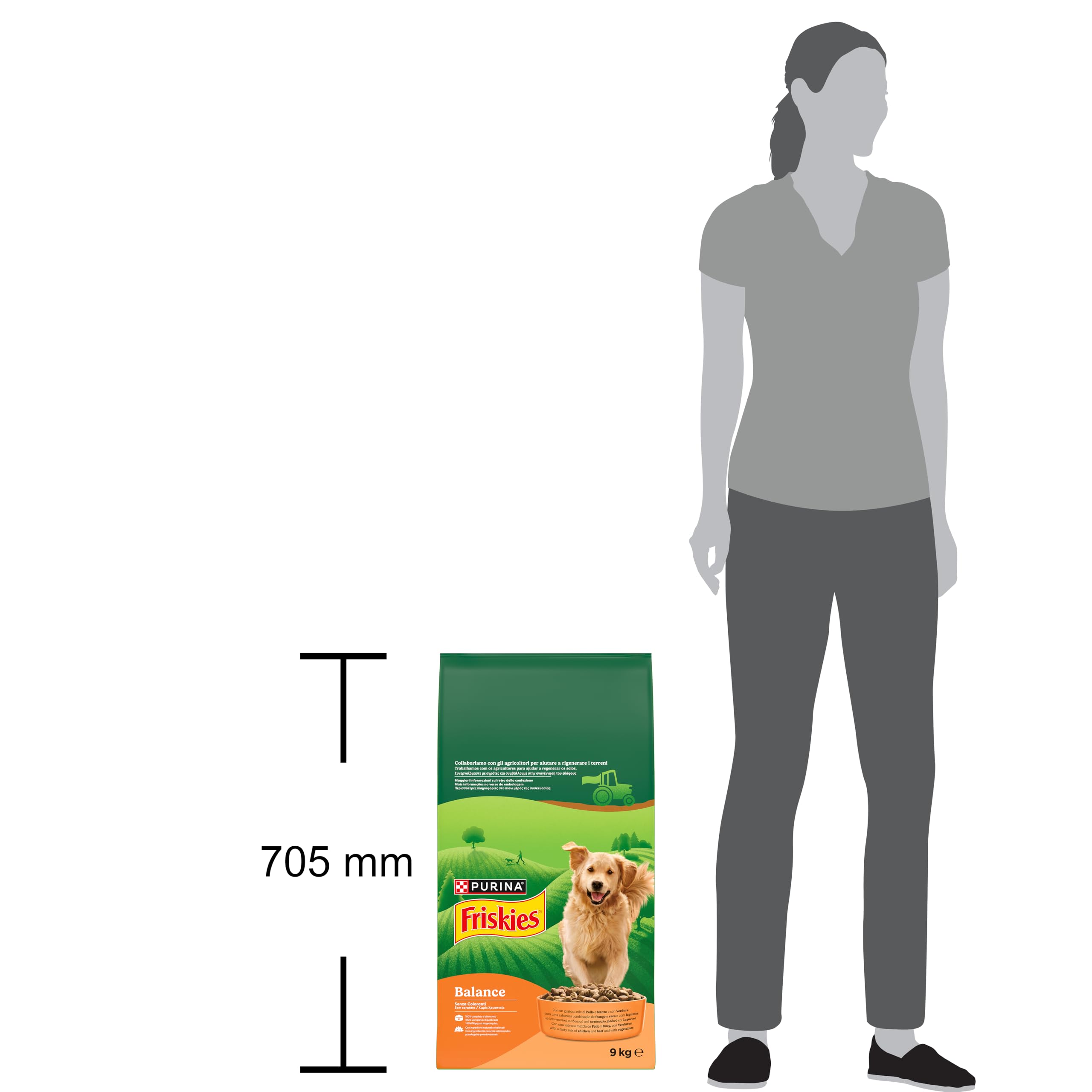 PURINA FRISKIES® Balance Crocchette Cane Adulto con Pollo, Manzo e Verdure 9 kg