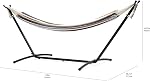 Amazon Basics Double 2 Person Heavy Duty Hammock with Space Saving Steel Stand and Carrying Case, 470lb Capacity, Multicolor, 118 x 46.1 x 39.4 inches
