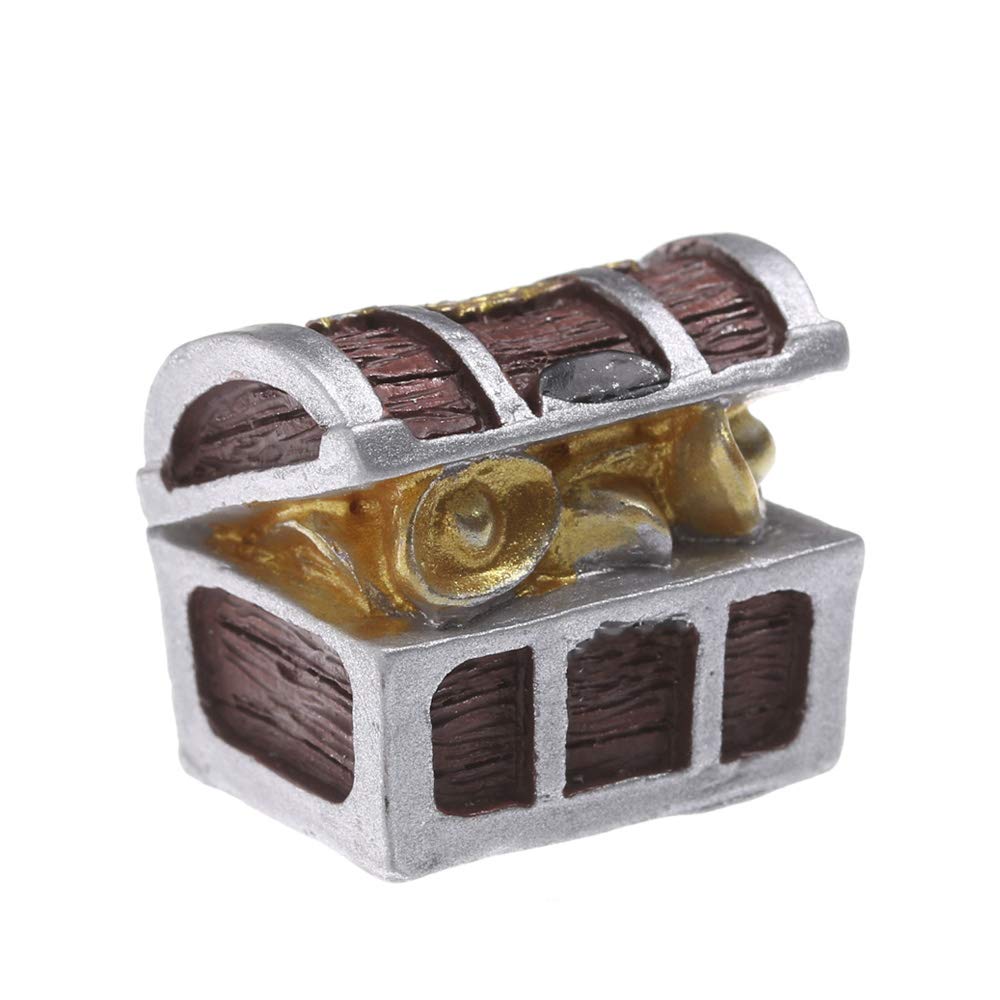 Fedaog Creative Doll House Ornament Micro Landscape Fairy Garden Pirate Adventure Game Miniature Cashbox Treasure Chest Figurine Jewelry Box(Type 5)