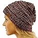 Quad Color Warm Chunky Thick Stretchy Knit Slouchy Beanie Skull Cap Hat Wine