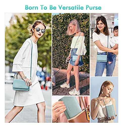 Image of nuoku Women Small Crossbody Bag Cellphone Purse Wallet with RFID Card Slots 2 Strap Wristlet(Max 6.5'') 