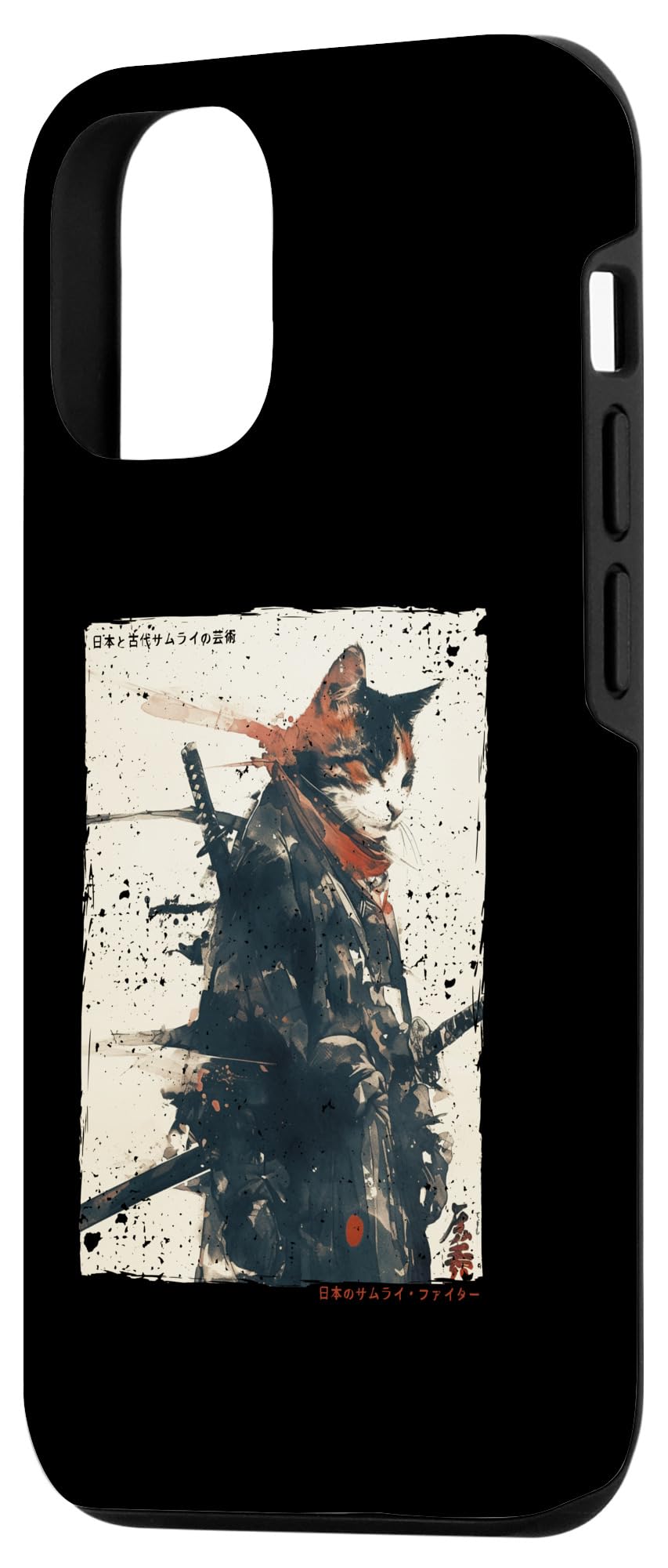 Samurai Cat Warrior Ukiyo Ink Artwork Cat Samurai Case for iPhone 12/12 Pro - Image 2